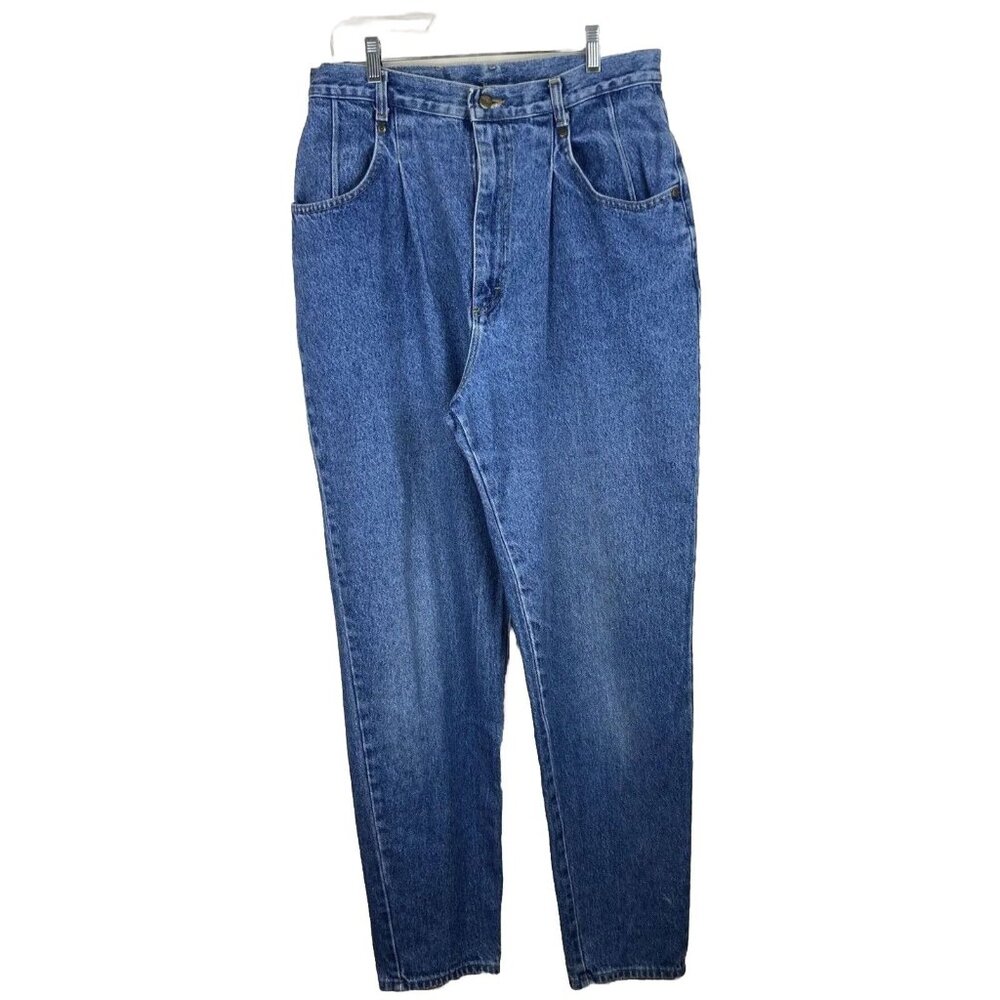L L Bean Vtg Womens Pleated Jeans Size 16 34 Medium wash Y2K 80's USA
